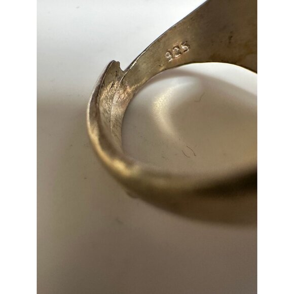 VTG Sterling Silver Red Coral Turquoise Ring - Picture 4 of 7